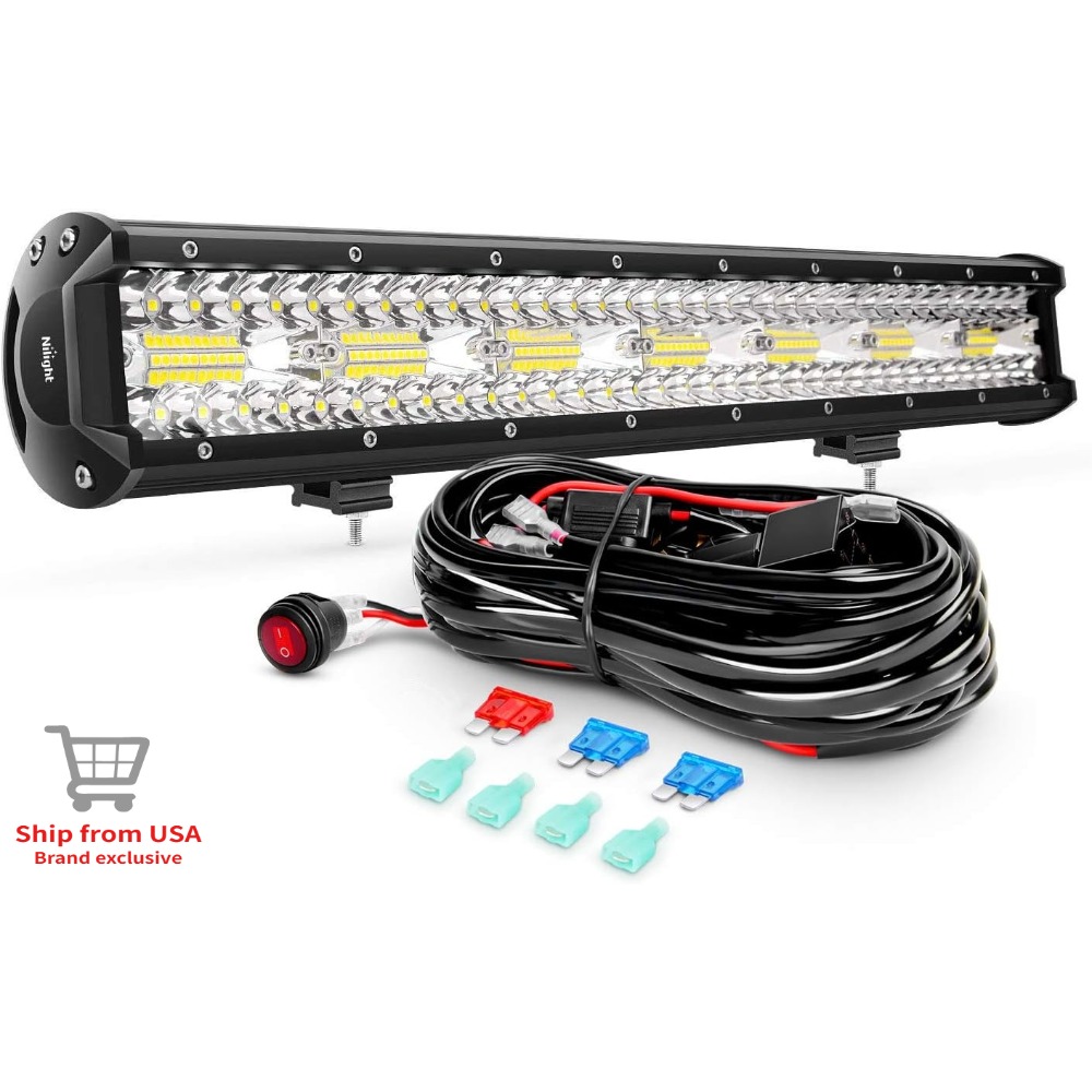 Flood Tray Table - Nilight 20' Kombi-LED-Lichtleisten-Set Fahrlichter 3-reihige Flut-