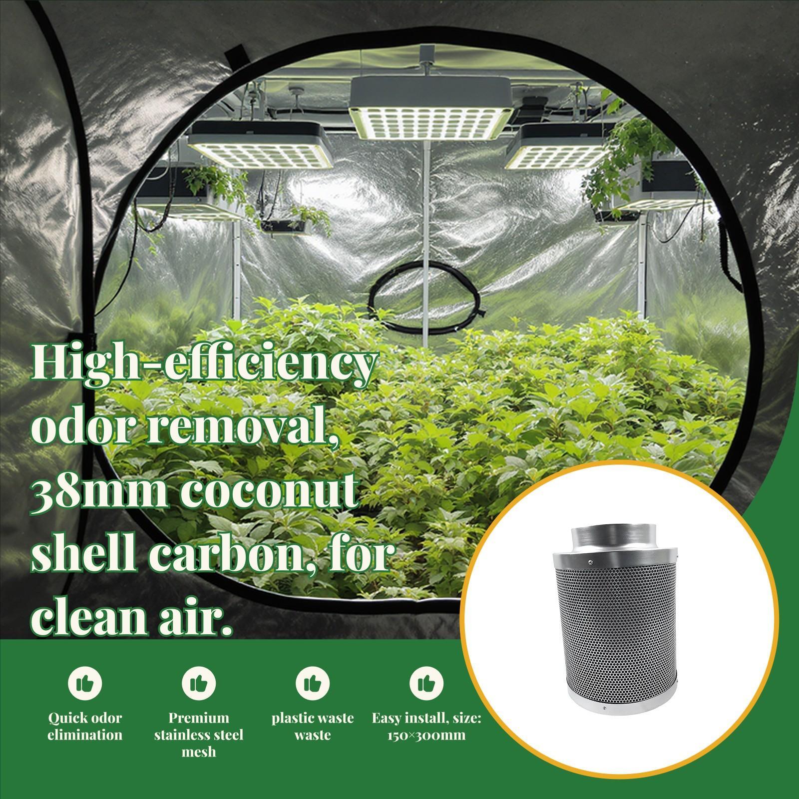 Carbon Filter Inline - 6-Zoll Inline-Lüfter mit Kohlefilter, Geruchsentferner aus