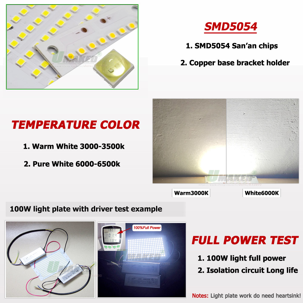 1Pc LED PCB SMD5054 Flutlicht  – Flood Tray Table Bewertung und Preis