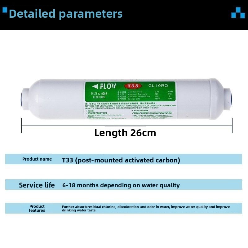 T33 Aktivkohle-Filterpatrone m – Carbon Filter Inline Bewertung und Preis